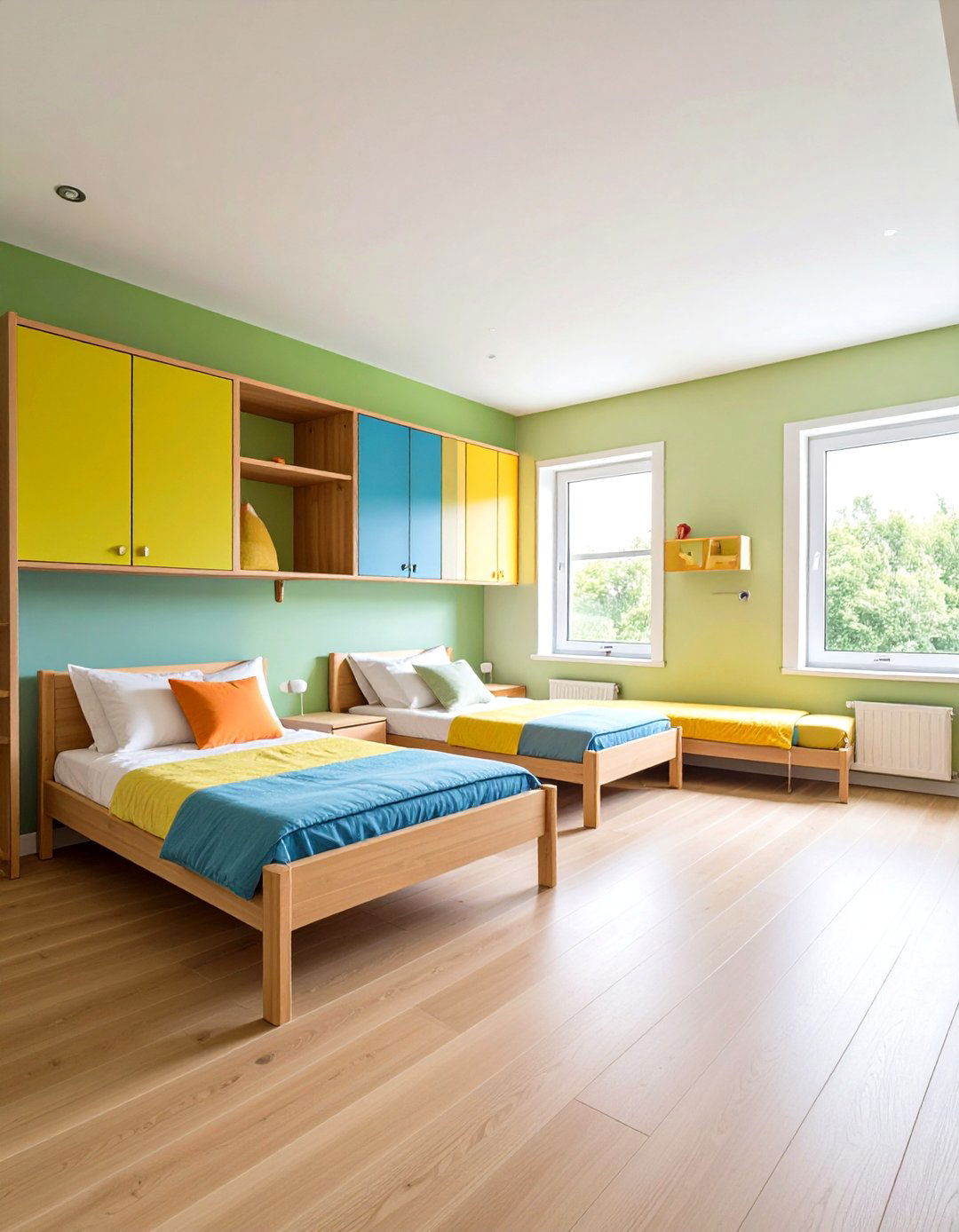 Corner Maximizing Bed Placement - 24 Shared Kids' Room Design Ideas