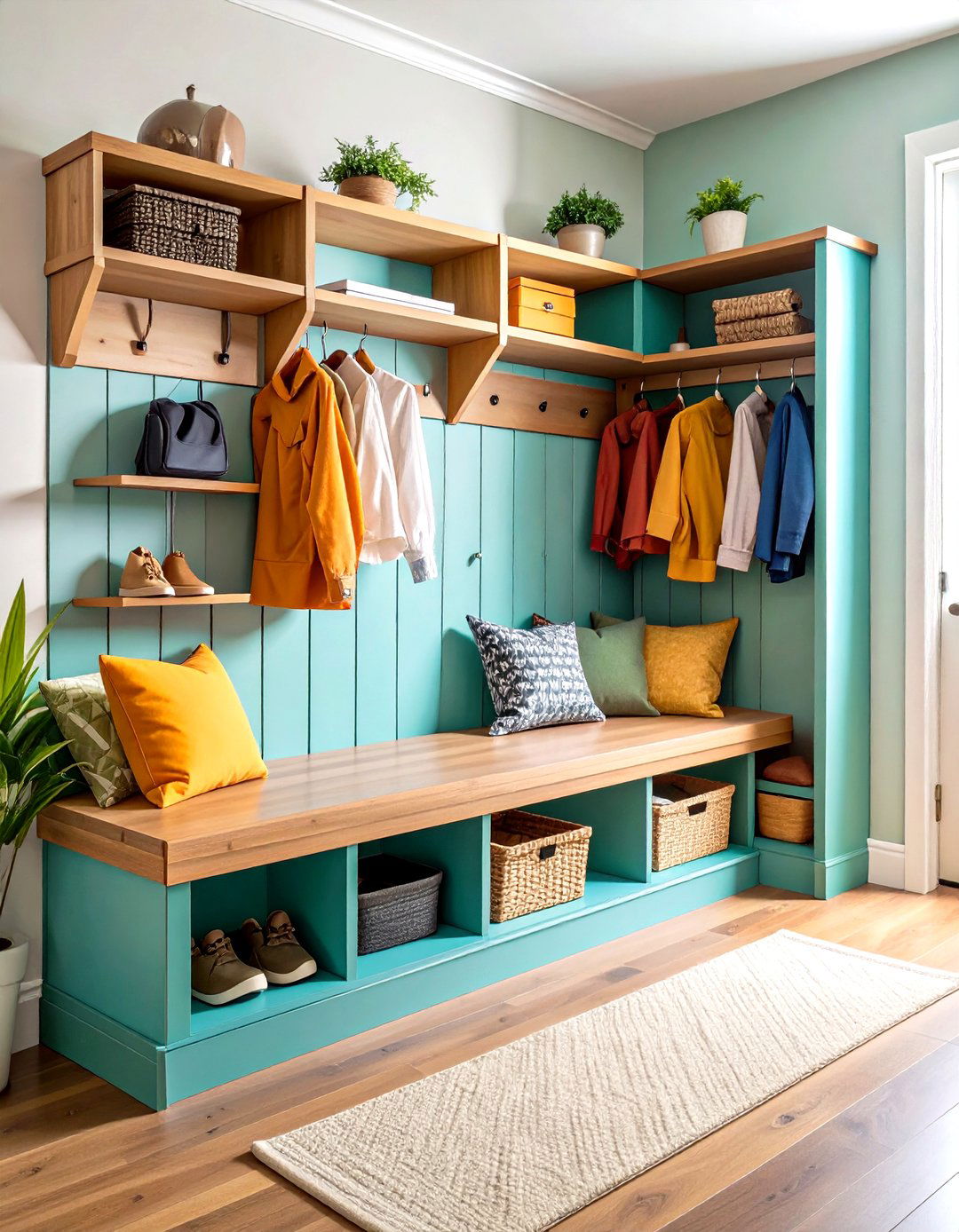 Corner Mudroom Design Solutions - 24 Small Mudroom Ideas
