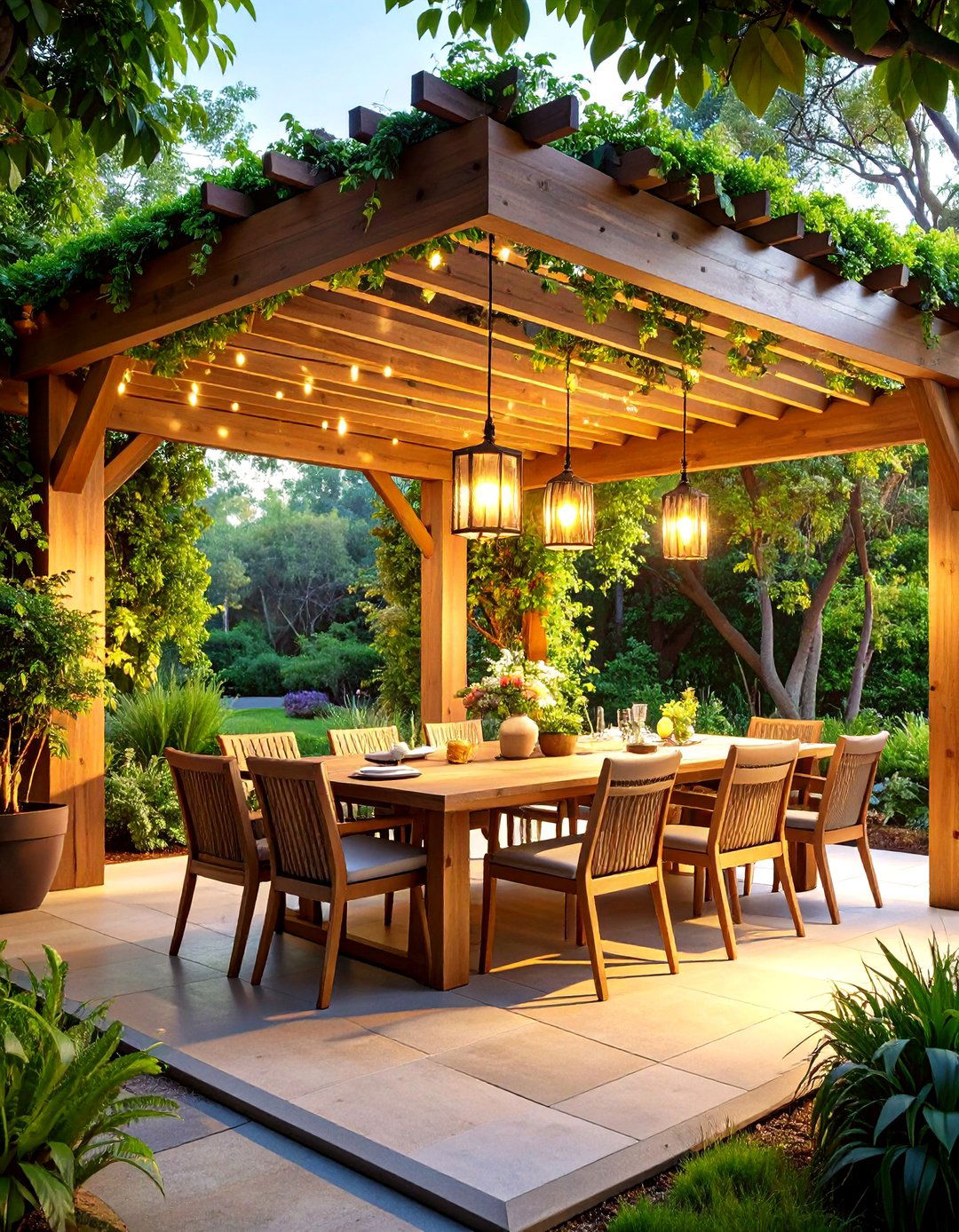 Corner Pergola Dining Room - 24 Corner Patio Ideas