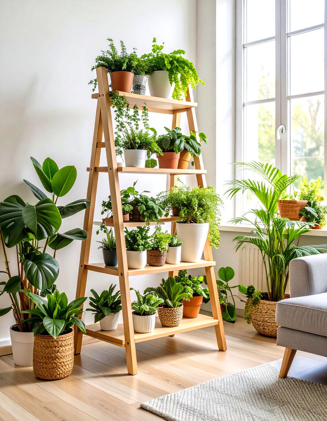 Corner Plant Display Station - 24 Living Room Corner Ideas