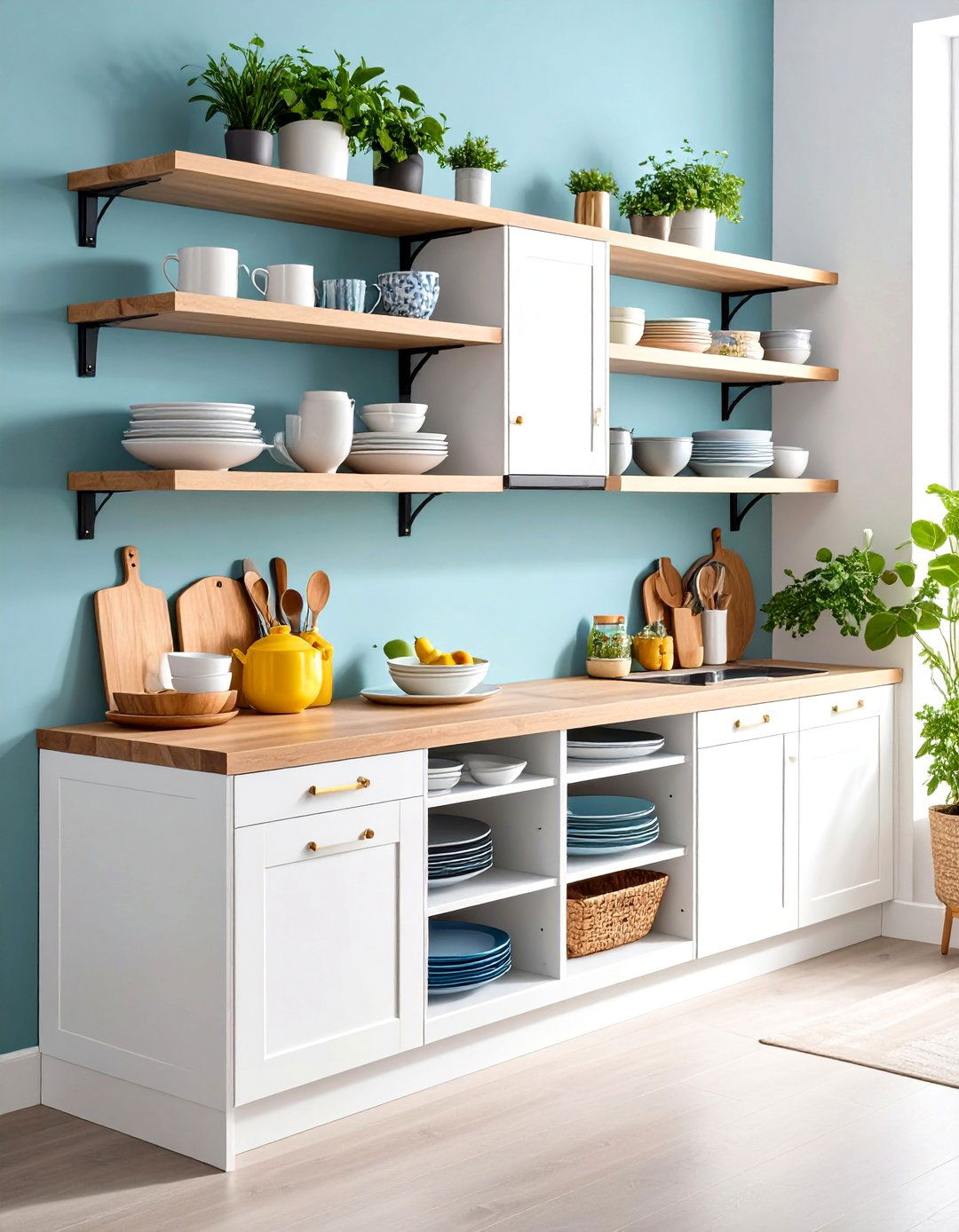 Corner Plate and Dish Display - 24 Kitchen Corner Ideas