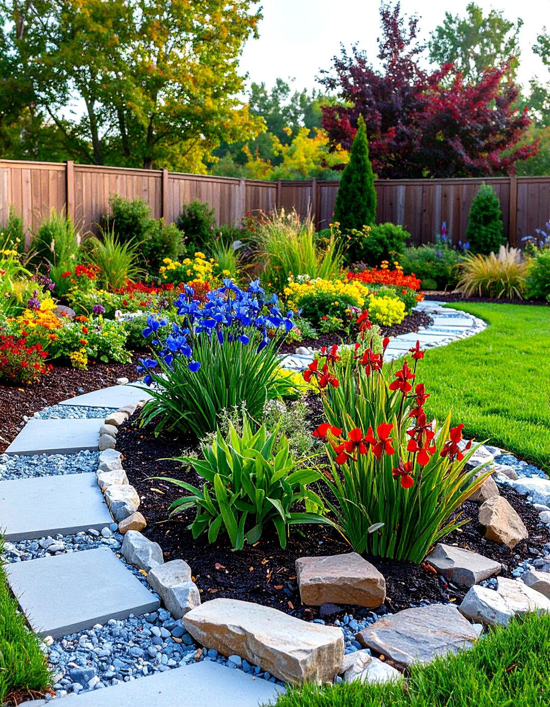Corner Rain Garden with Water Management - 24 Corner Garden Ideas