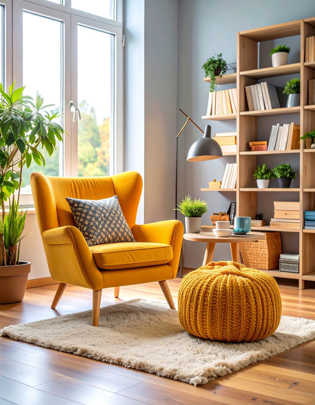 Corner Reading Nook with Comfortable Seating - 24 Home Office Background Ideas