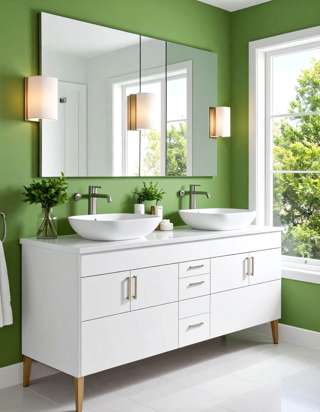 Corner Sink Configuration - 24 Small White Bathroom Ideas