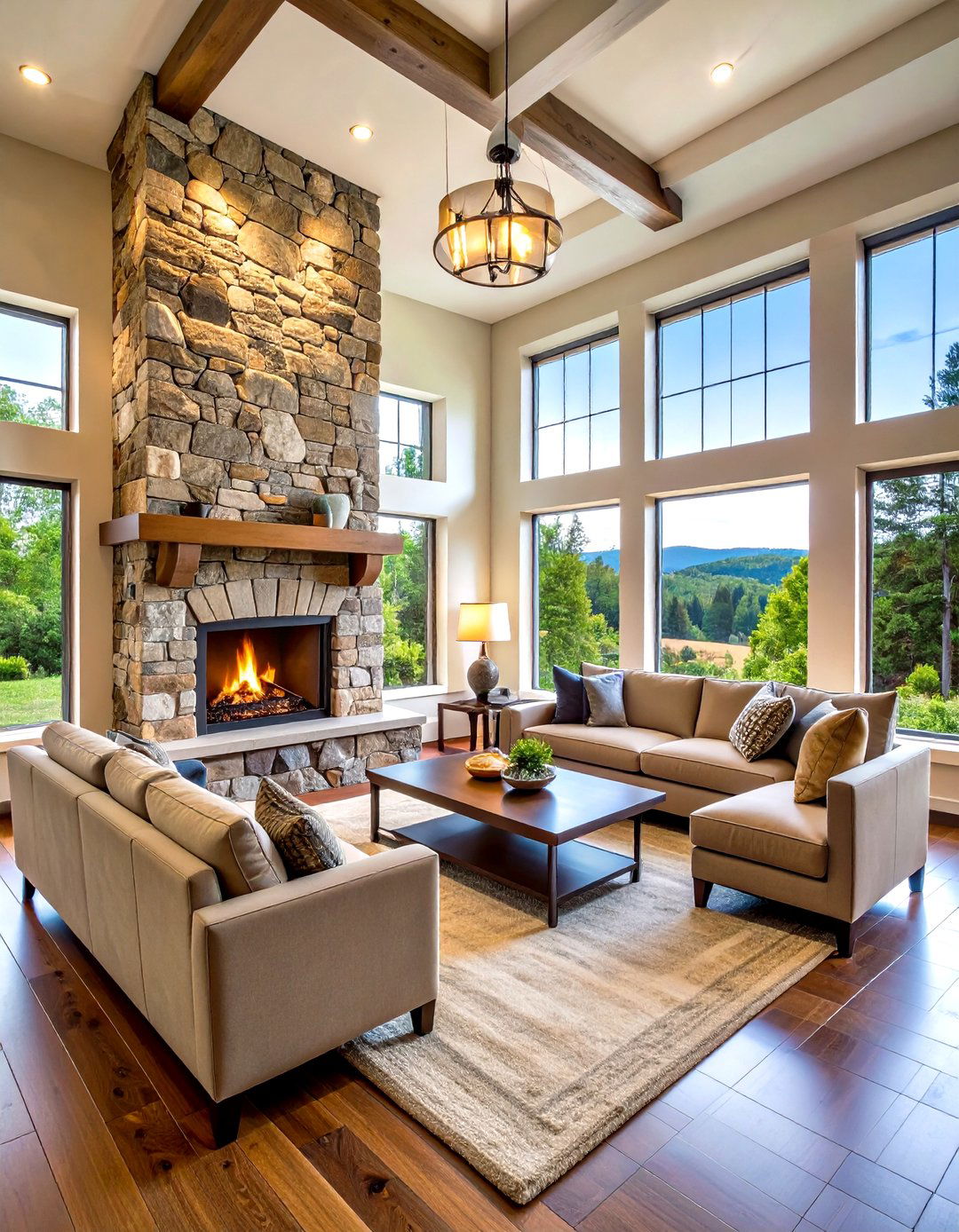 Corner Stone Hearth Configuration