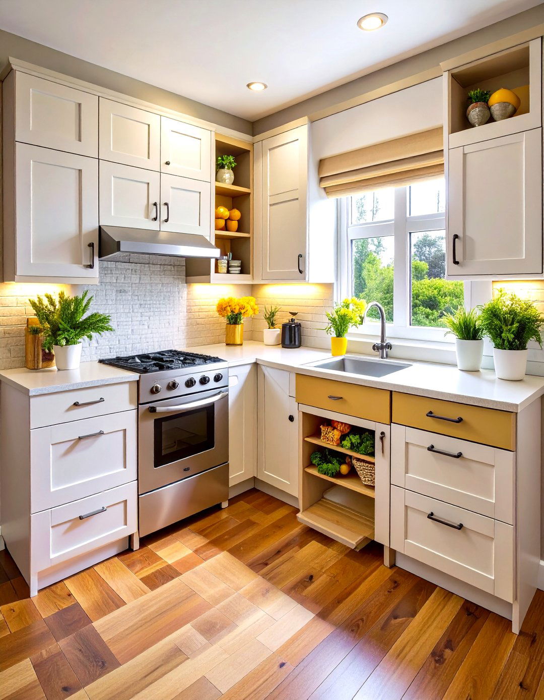 Corner Storage Optimization - 24 Mobile Home Kitchen Ideas