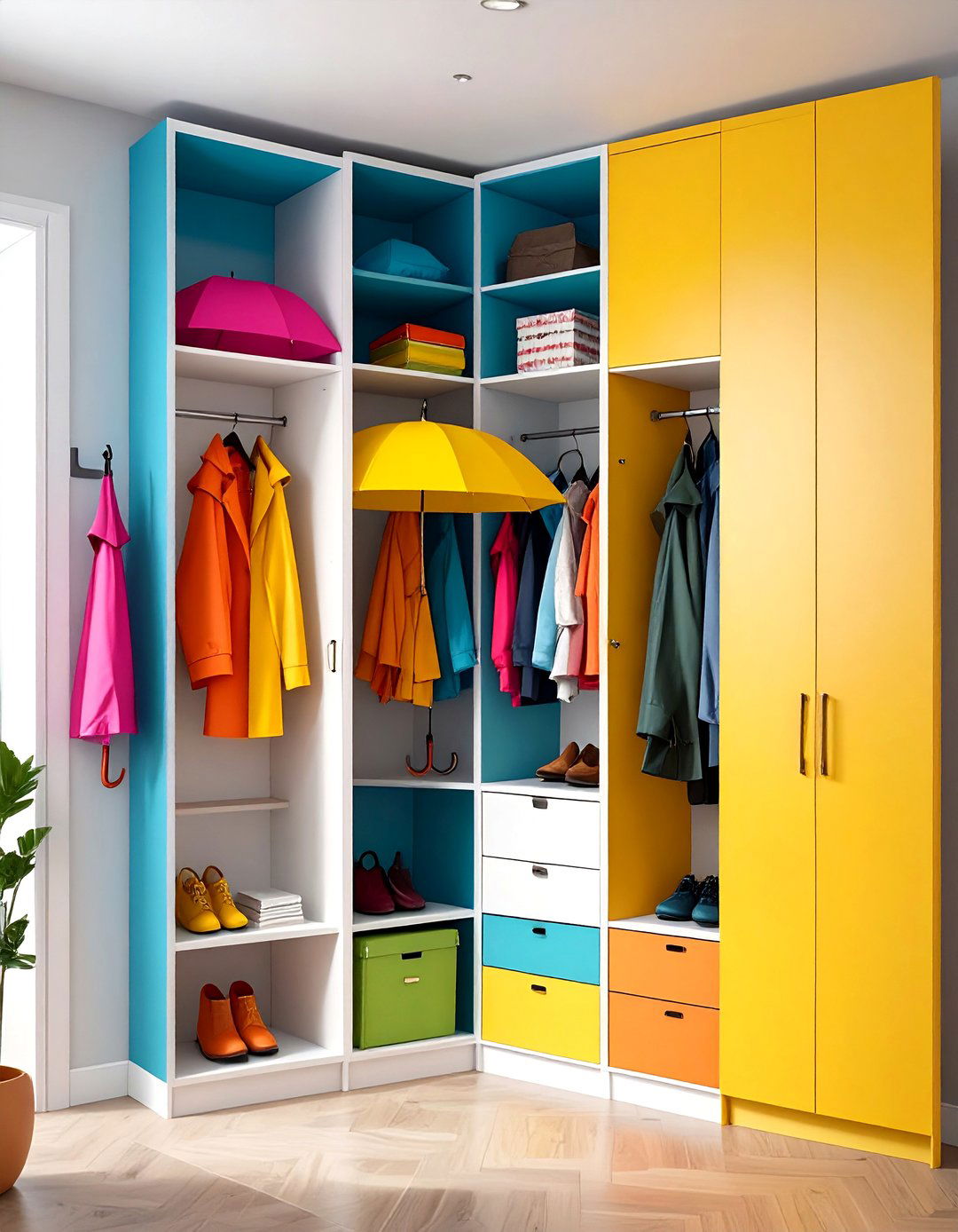 Corner Storage Units - 24 Hallway Storage Ideas