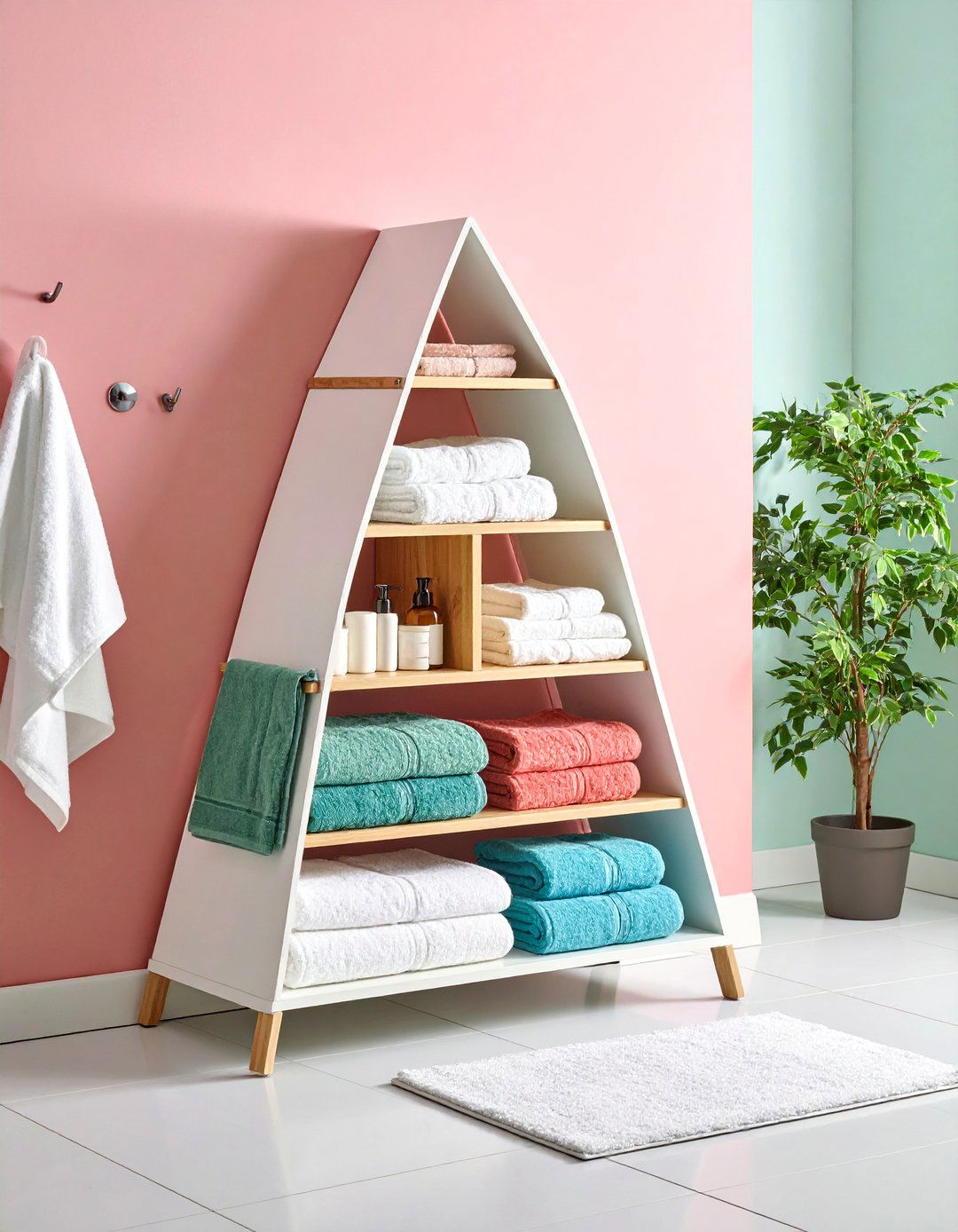 Corner Towel Storage Stand - 24 Bathroom Towel Rack Ideas