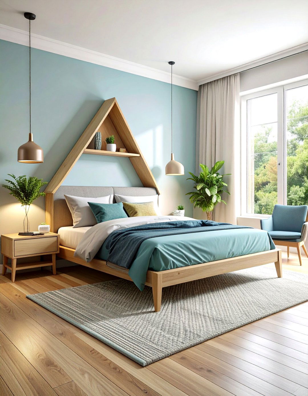 Corner Triangle Nightstand - 24 Nightstand Ideas