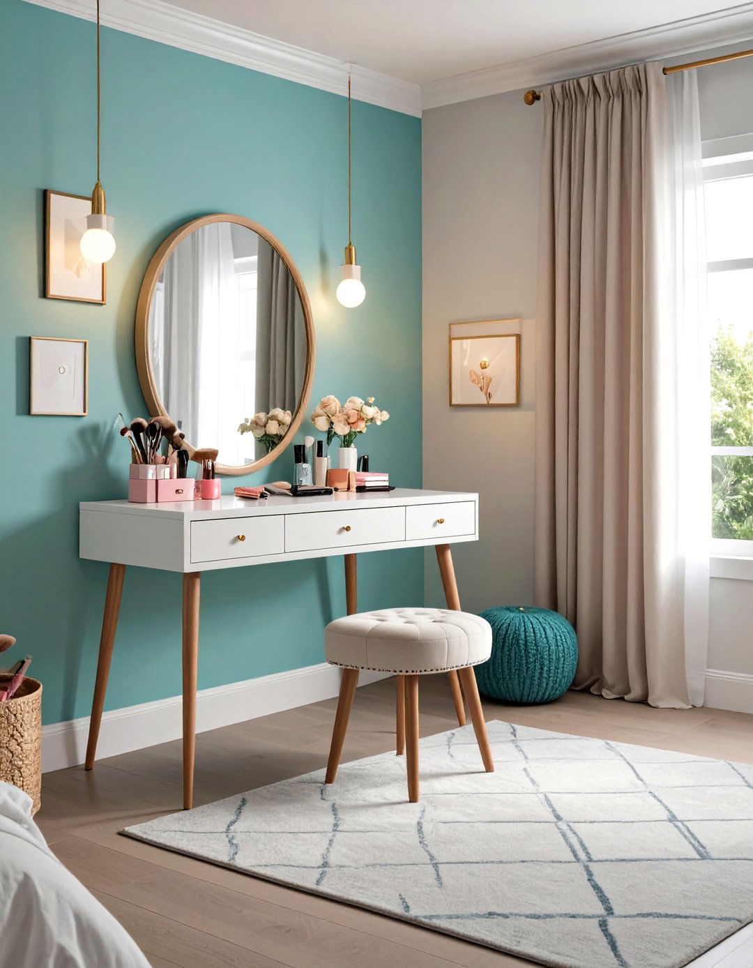 Corner Vanity Beauty Station - 24 Corner Decoration Ideas