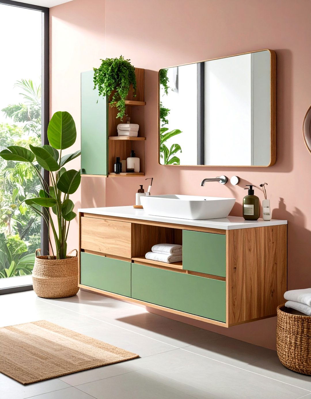 Corner Vanity with Angled Storage - 24 Bathroom Furniture Ideas