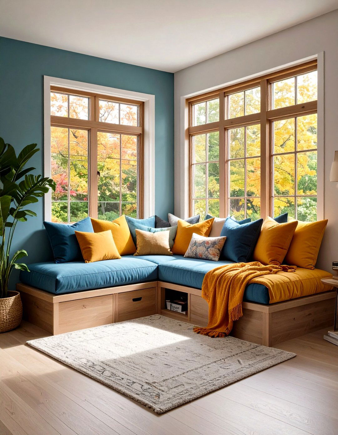 Corner Window Seat Reading Area - 24 Corner Decoration Ideas