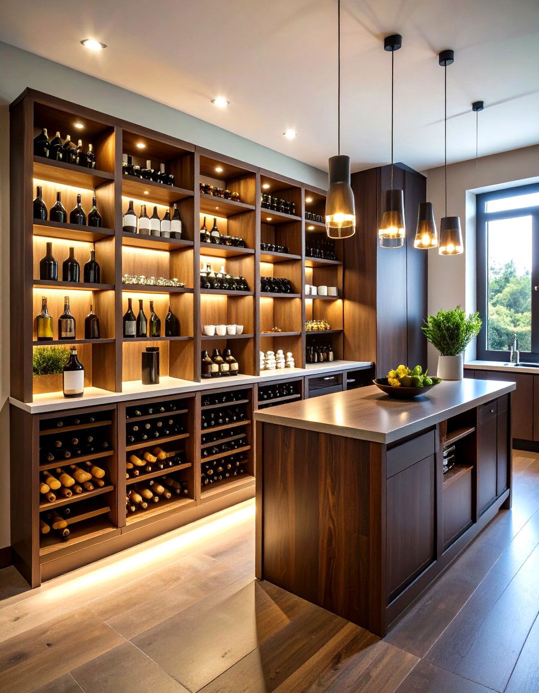 Corner Wine Storage Display - 24 Corner Pantry Ideas