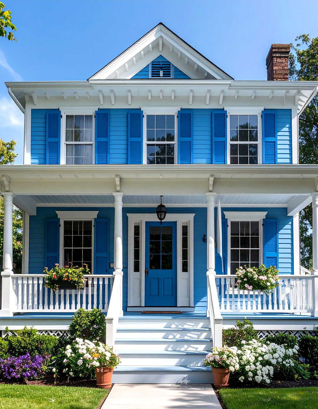 Cornflower Blue Victorian Charm - 24 blue victorian house colors