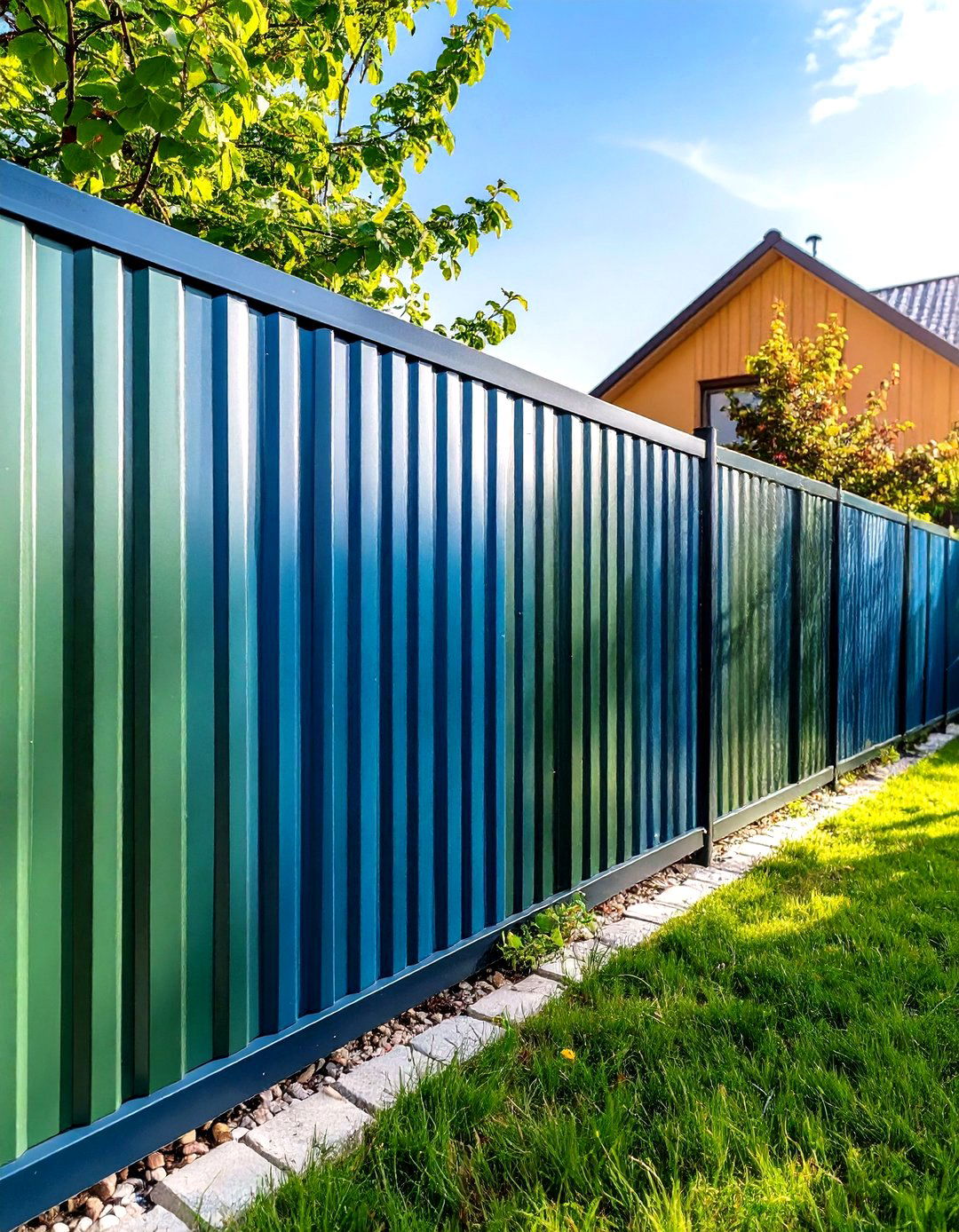 Corrugated Metal Industrial Style Fence - 24 Dog Fence Ideas