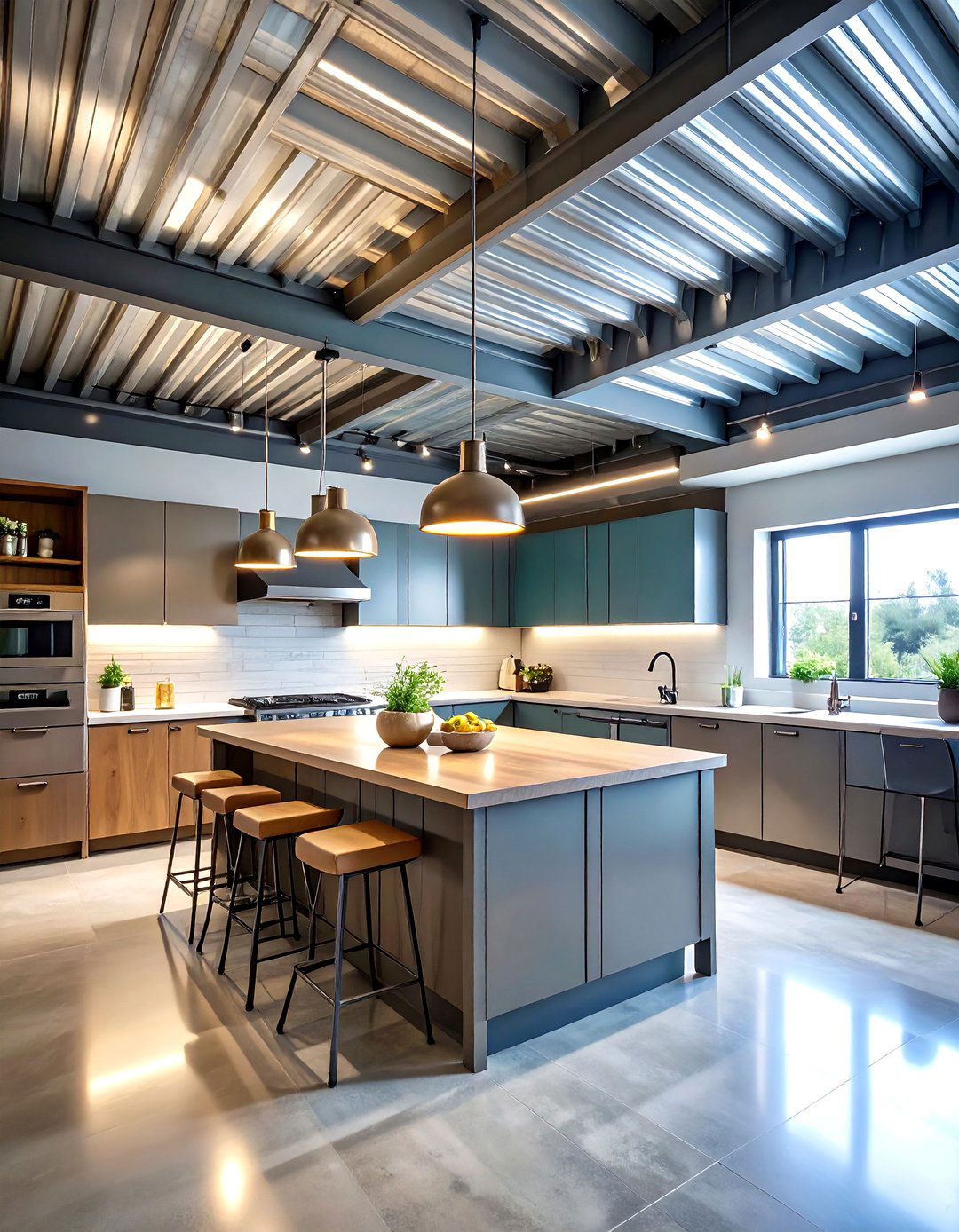 Corrugated Metal Modern Industrial - 24 Exposed Basement Ceiling Ideas
