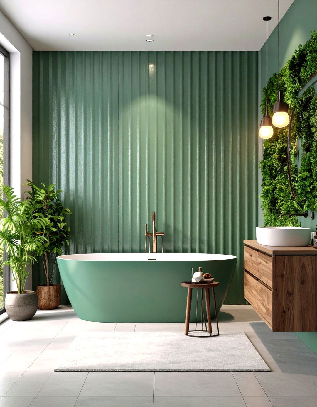 Corrugated Metal Walls - 24 Industrial Bathroom Ideas