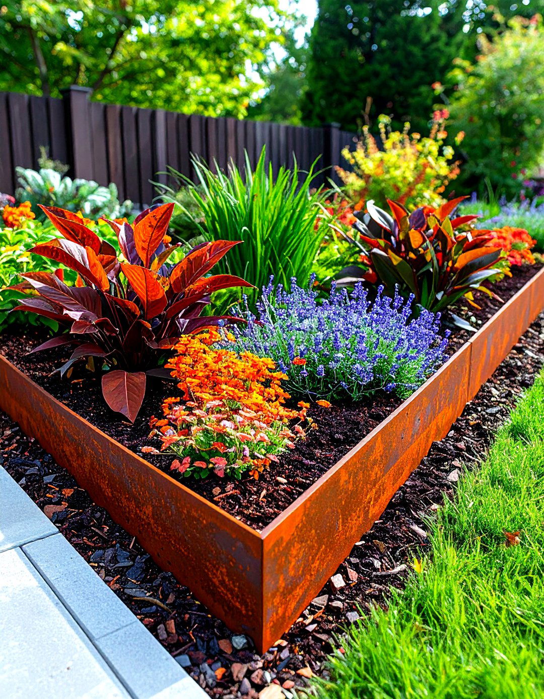 Corten Steel Garden Edging - 24 Modern Garden Edging Ideas