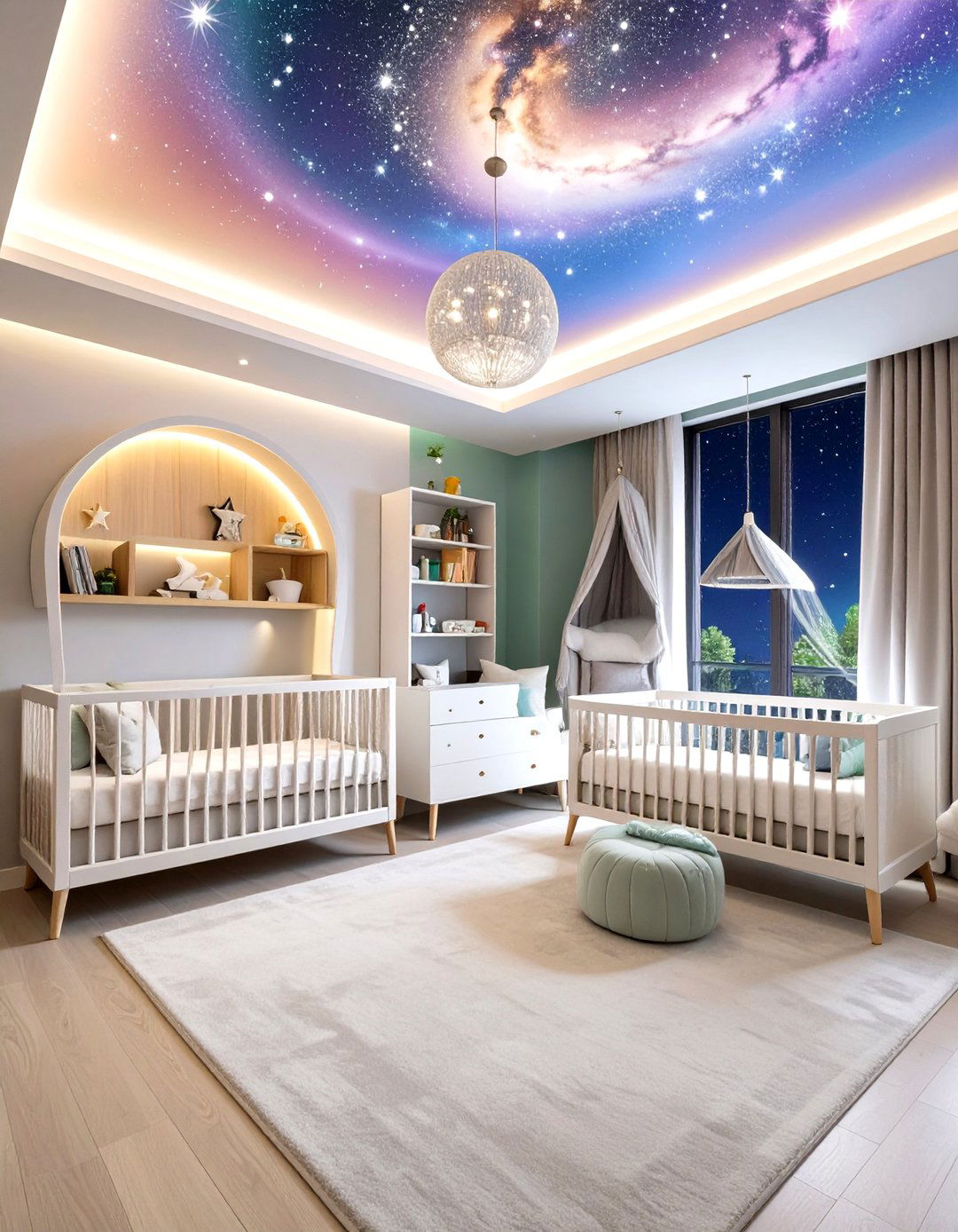 Cosmic Color Changing Nursery - 24 Space-themed Nursery Ideas