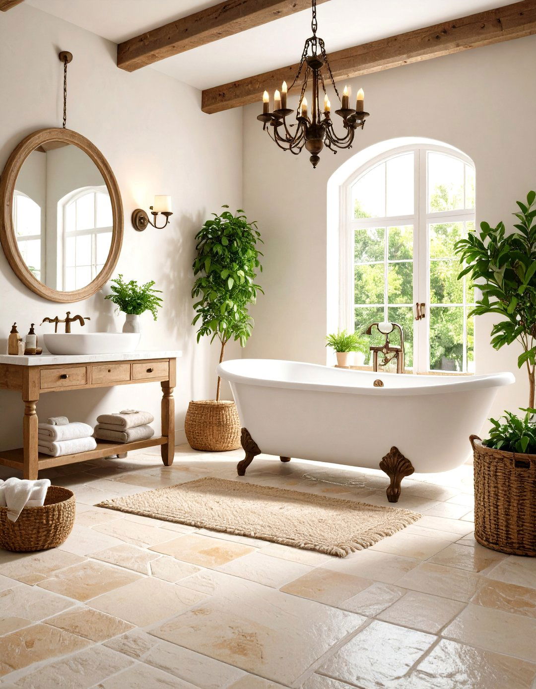 Cottage Bathroom Stone Floors - 24 Cottage Decorating Ideas