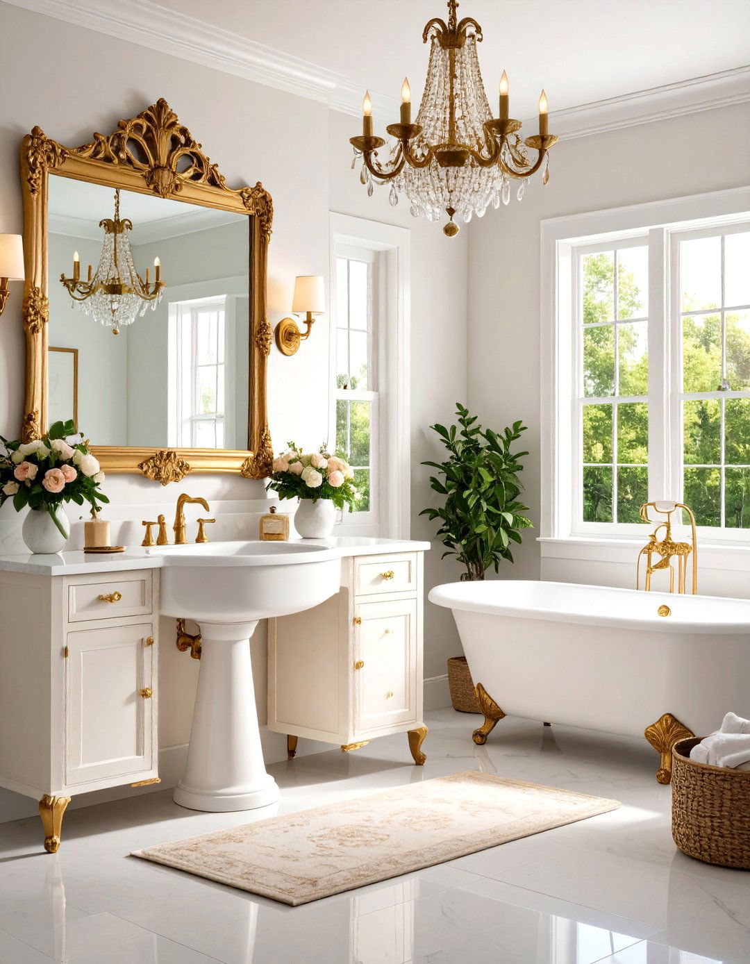 Cottage Bathroom Vintage Mirrors - 24 Cottage Decorating Ideas