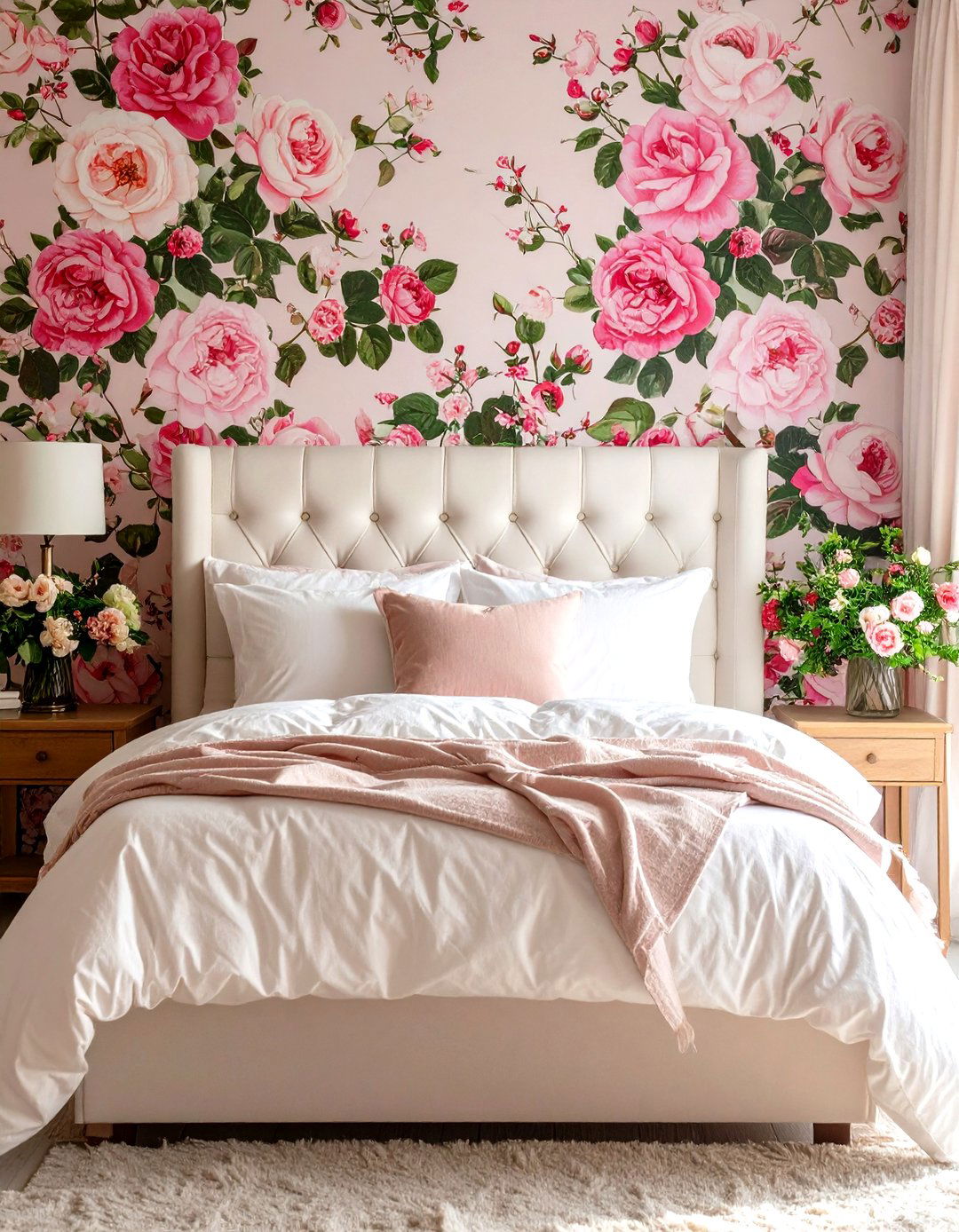 Cottage Bedroom Floral Wallpaper - 24 Cottage Decorating Ideas