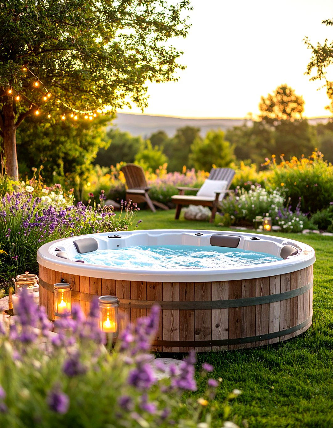 Cottage Core Garden Hot Tub - 24 Hot Tub Decor Ideas