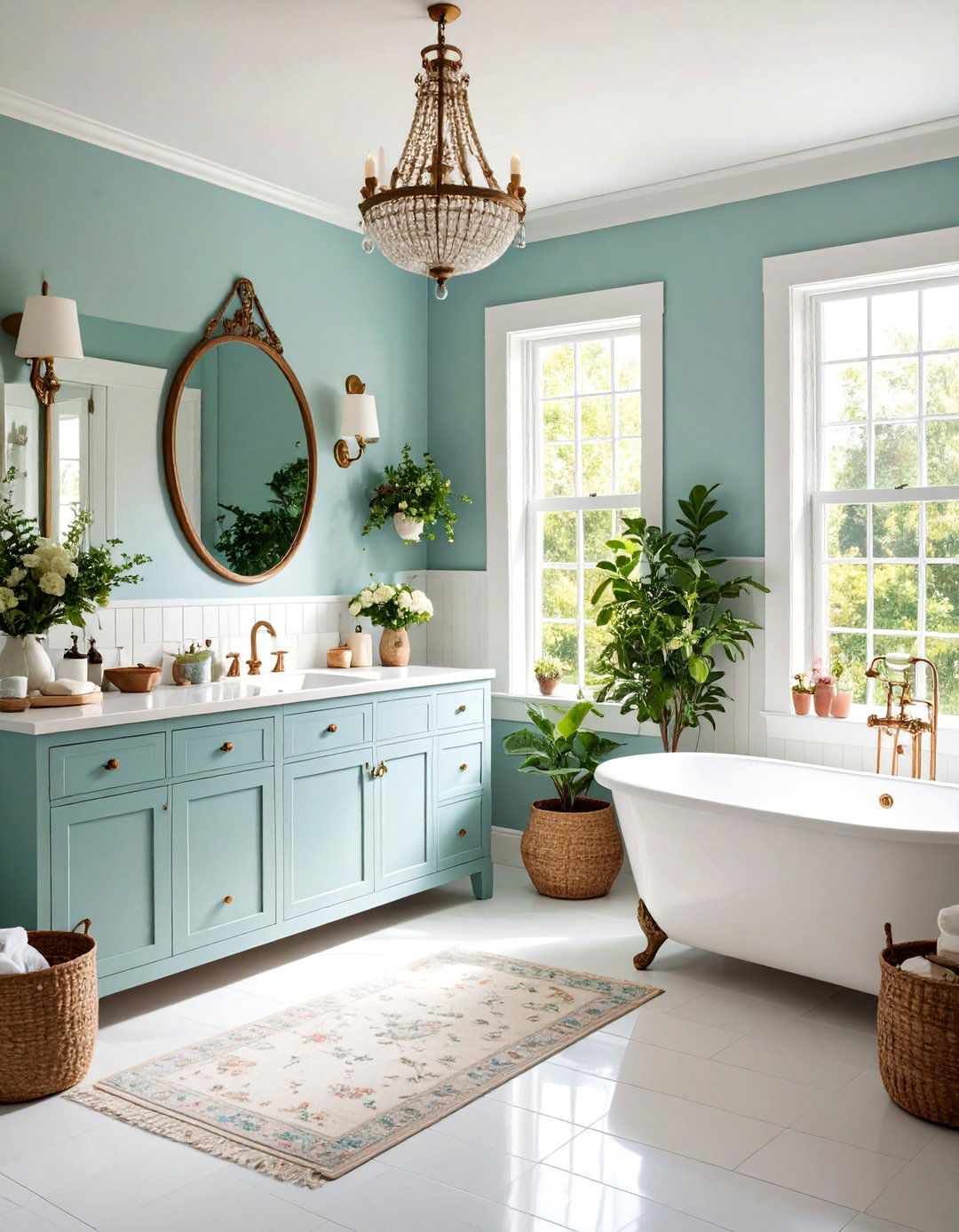 Cottage Core Romance - 24 Blue and White Bathroom Ideas