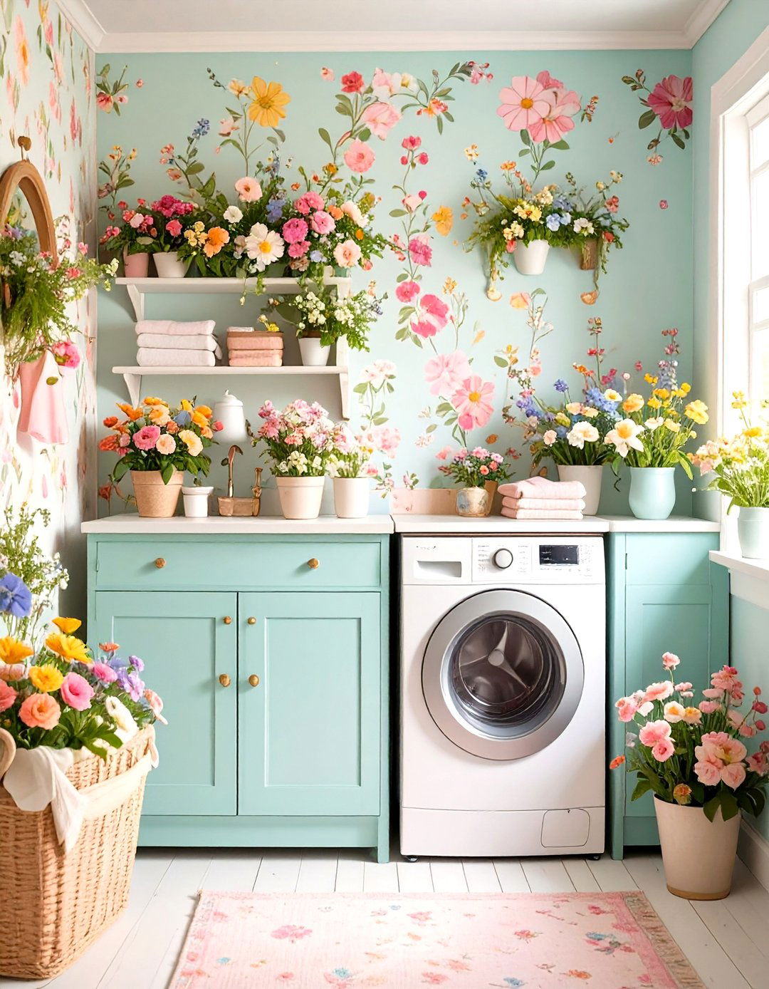 Cottage Core Wildflowers - 24 Laundry Room Wallpaper Ideas