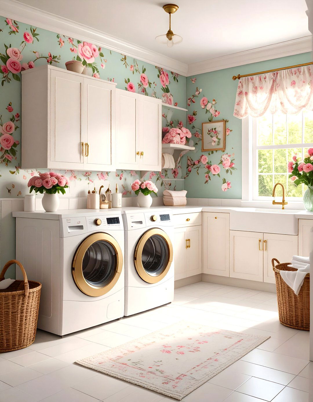 Cottage Floral Romance - 24 Laundry Room Decor Ideas