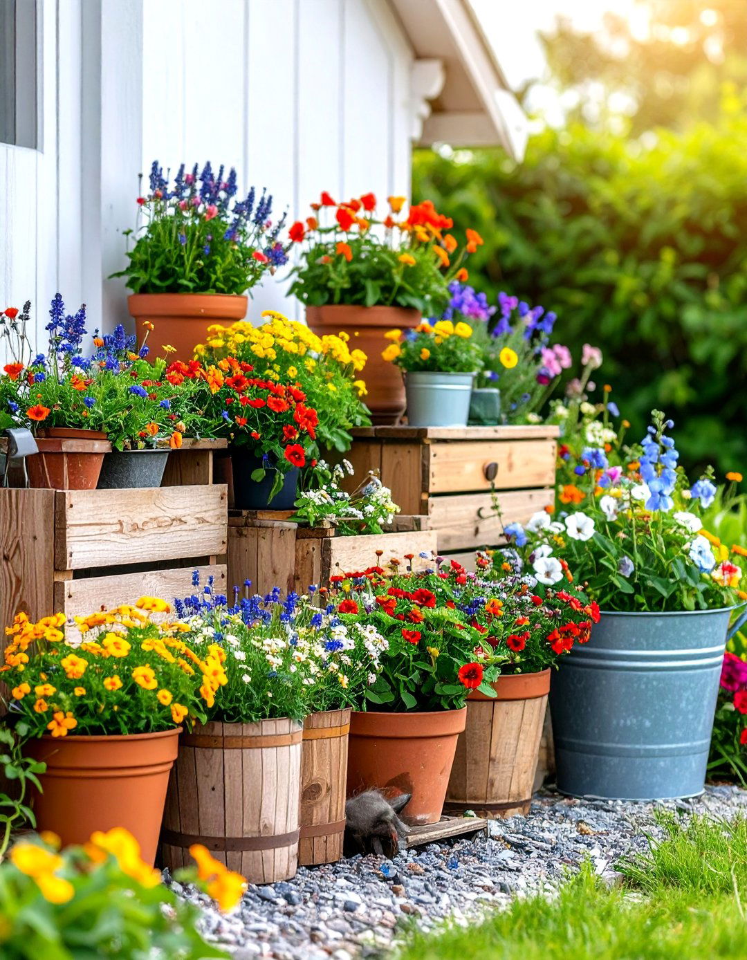 Cottage Garden Corner Charm - 24 Corner Garden Ideas With Pots