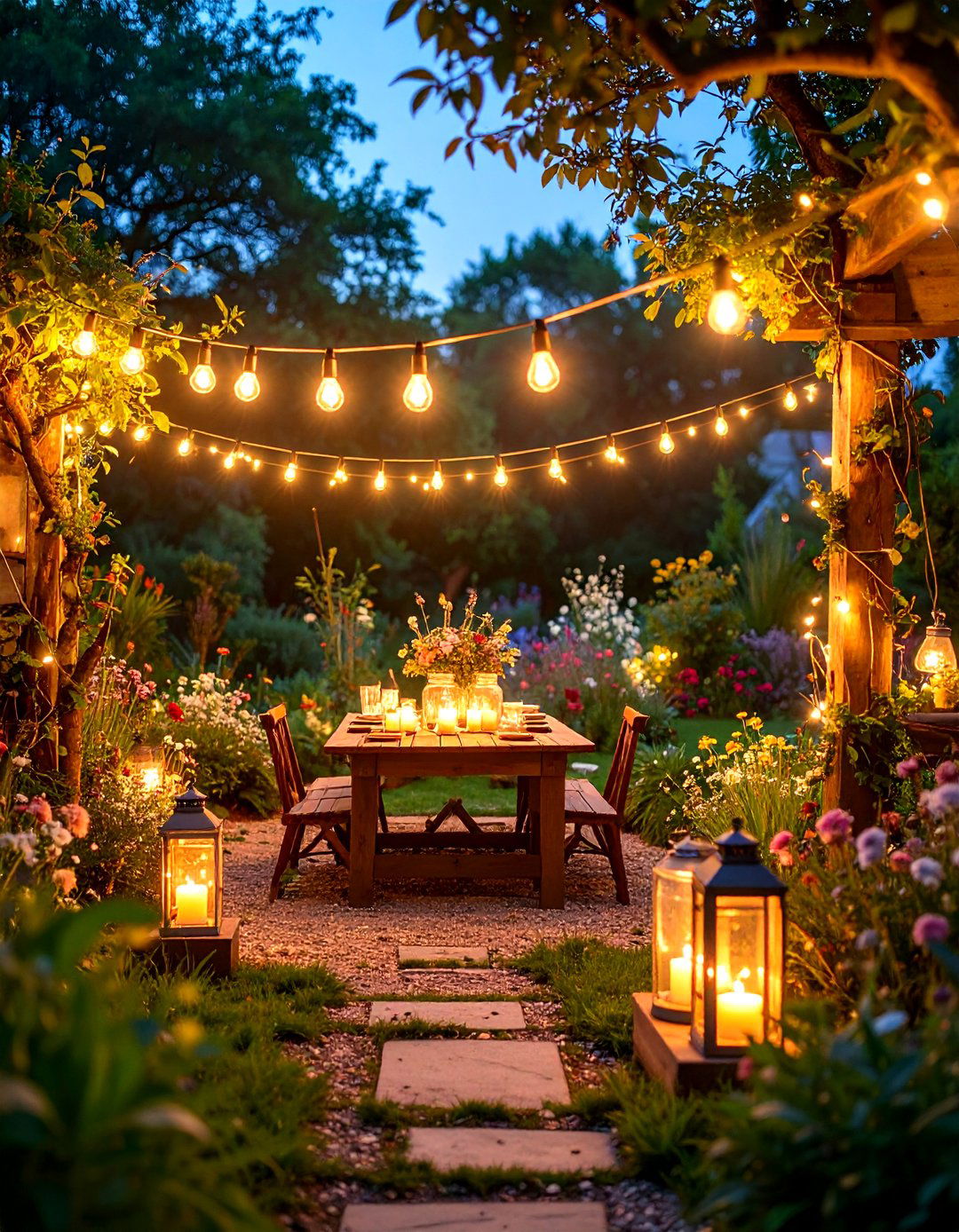 Cottage Garden Fairy Lighting - 24 Backyard Lighting Ideas