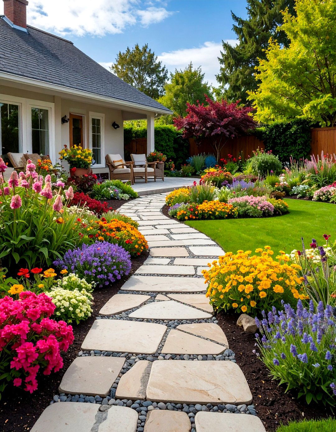 Cottage Garden Farmhouse Patio Integration - 24 Farmhouse Patio Ideas