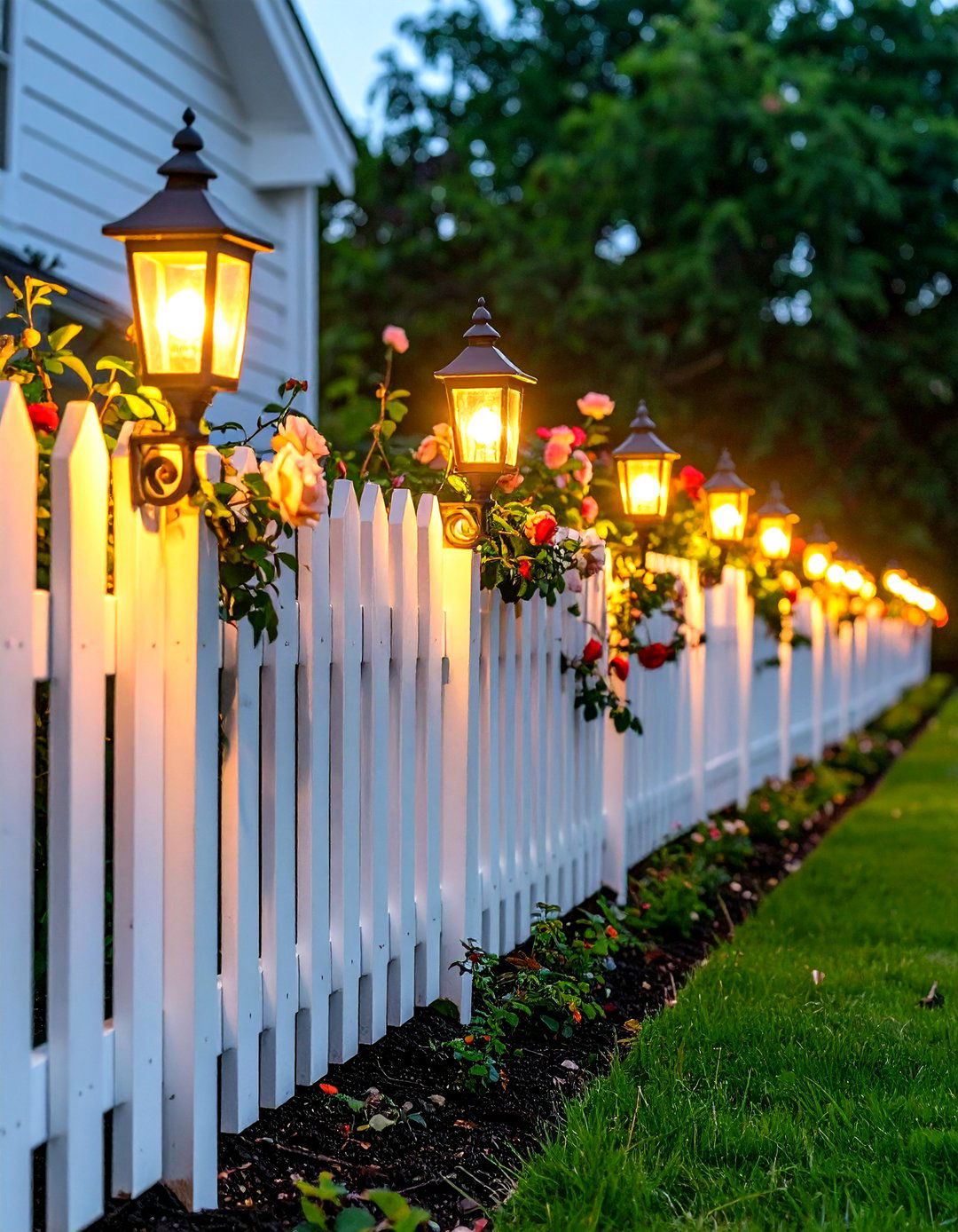 Cottage Garden Fence Lighting - 24 Fence Lighting Ideas