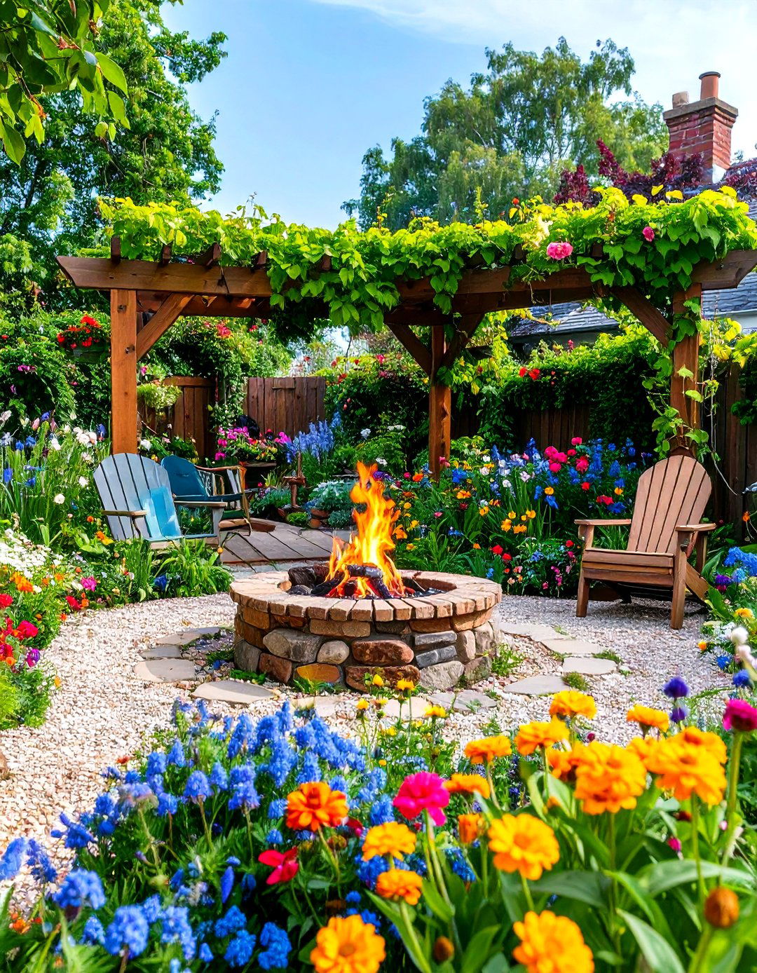 Cottage Garden Integration - 24 Tree Stump Fire Pit Ideas