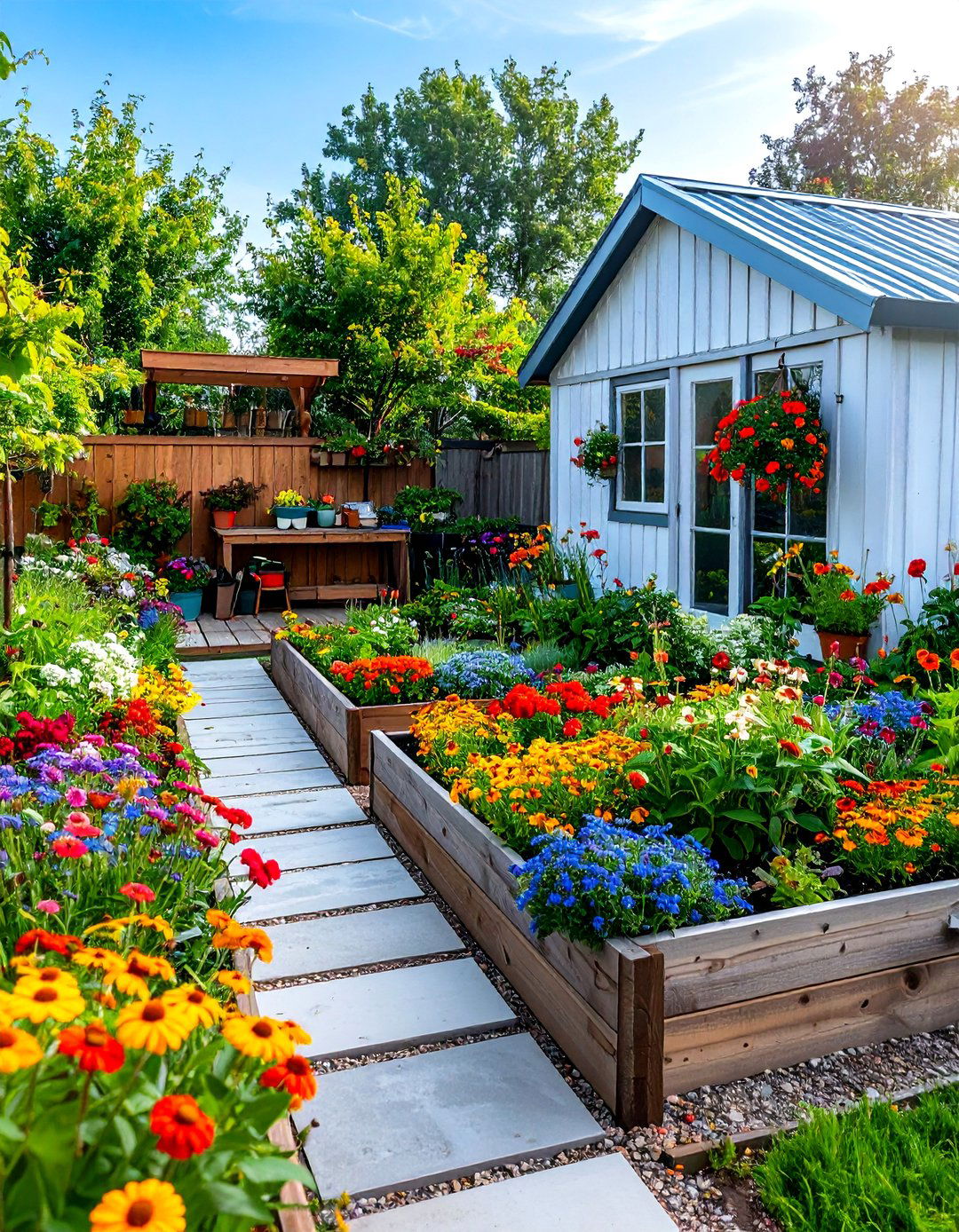 Cottage Garden L Shaped Cutting Garden - 24 L Shaped Backyard Ideas