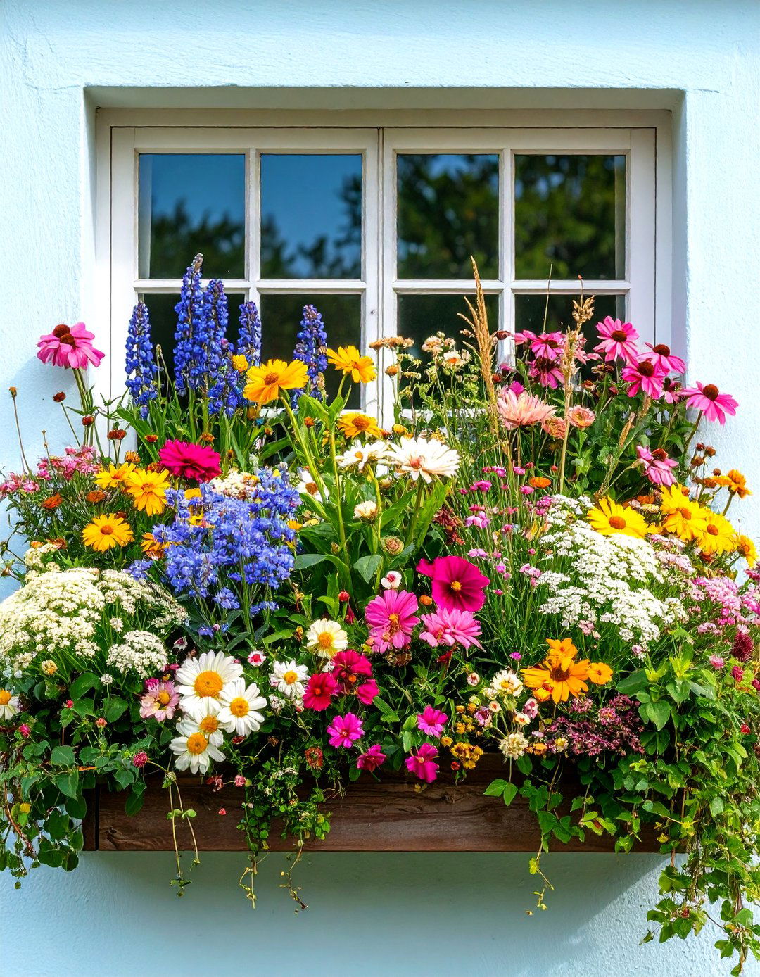 Cottage Garden Mixed Flower Medley - 24 Fall Flower Box Ideas