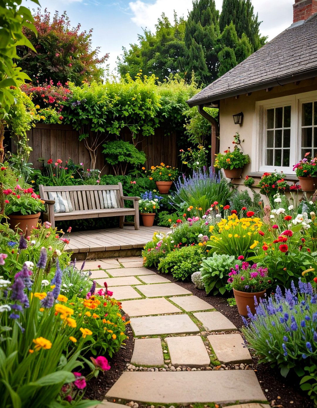 Cottage Garden Patio Sanctuary - 24 Rustic Patio Ideas
