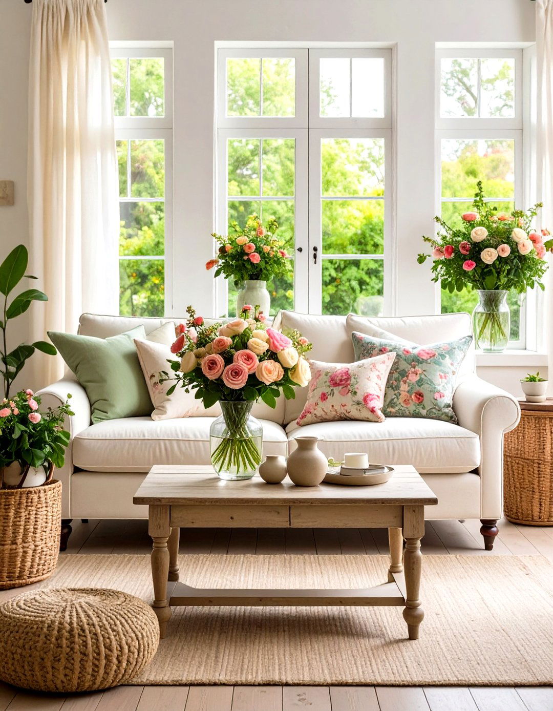 Cottage Garden Romance Living Room - 24 Shabby-chic Style Living Room Ideas
