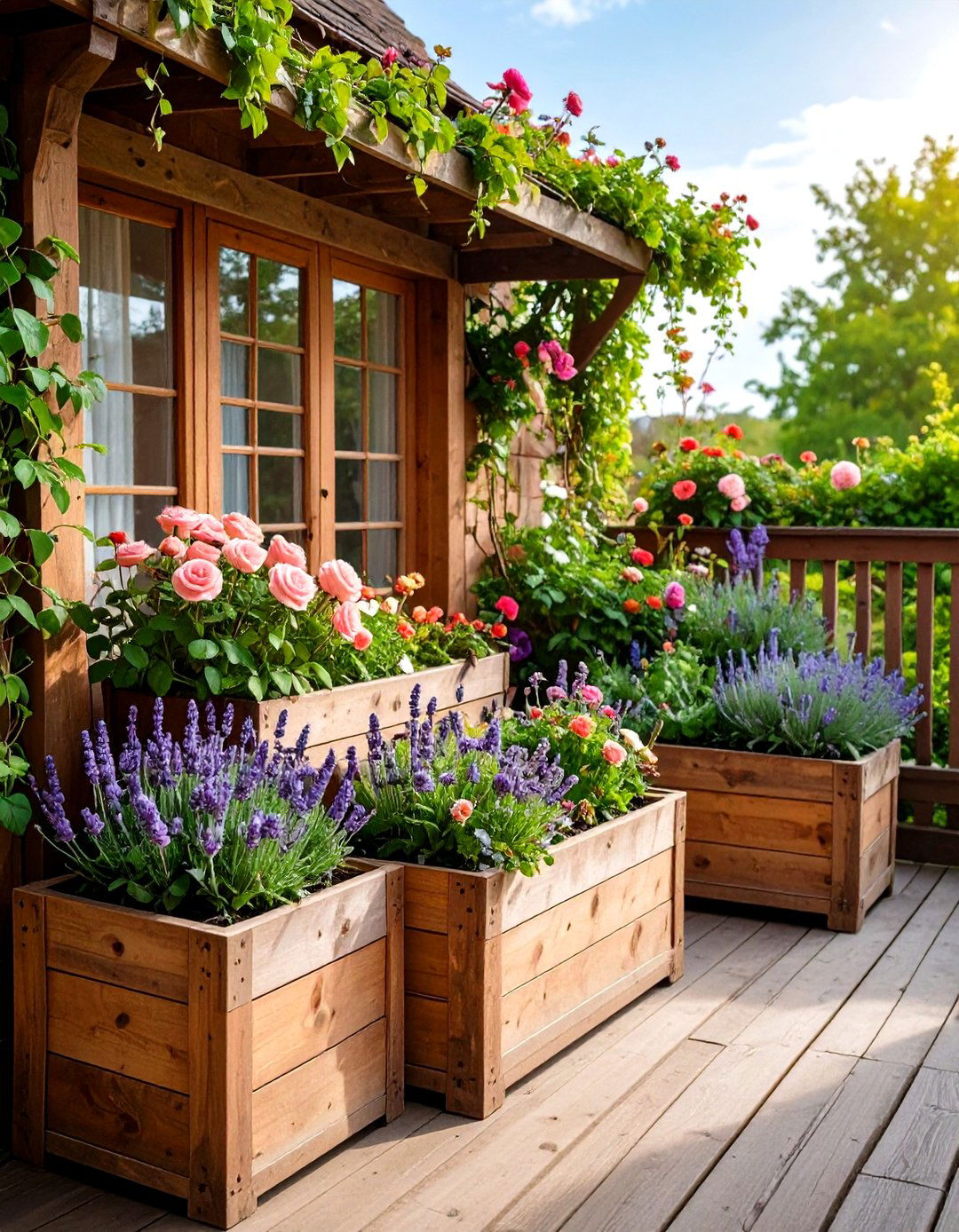 Cottage Garden Romantic Displays - 24 Green Balcony Ideas
