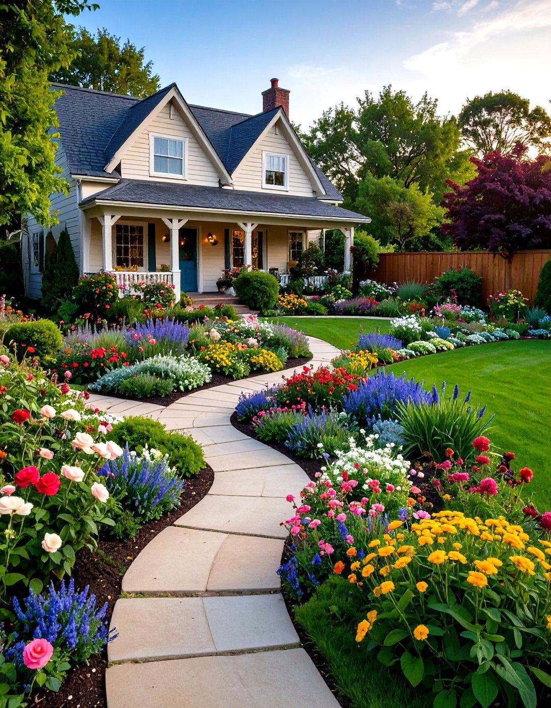 Cottage Garden Style Flower Bed - 24 Front Yard Texas Flower Bed Ideas