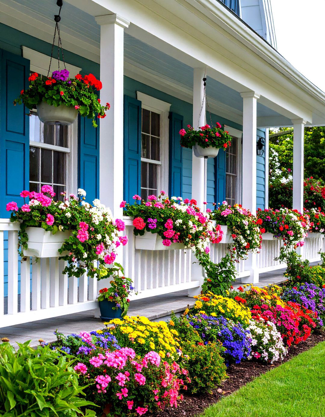 Cottage Garden Window Box Porch - 24 Small Cape Cod Front Porch Ideas