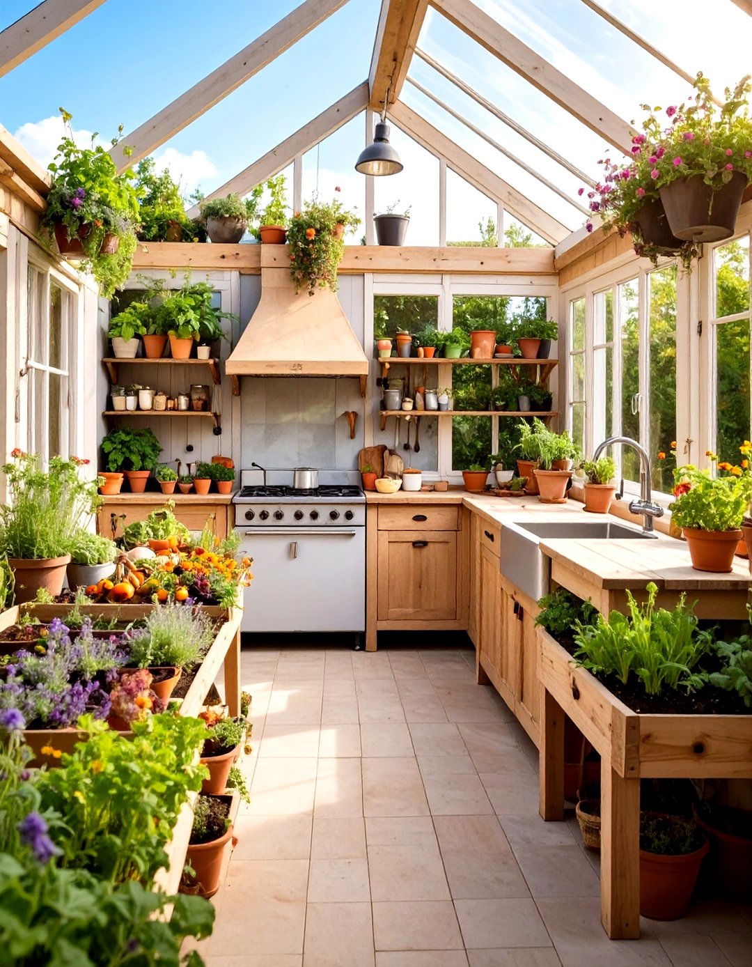 Cottage Herb Garden Kitchen Extension - 24 Greenhouse Room Ideas