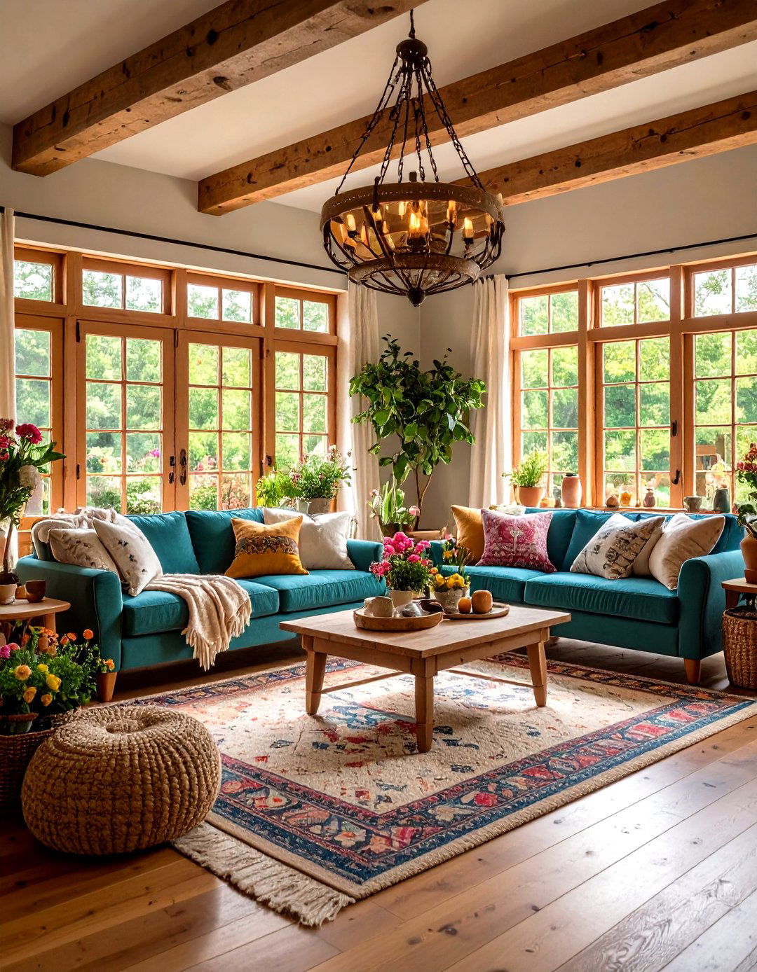 Cottage Living Room with Natural Materials - 24 Cottage Living Room Ideas