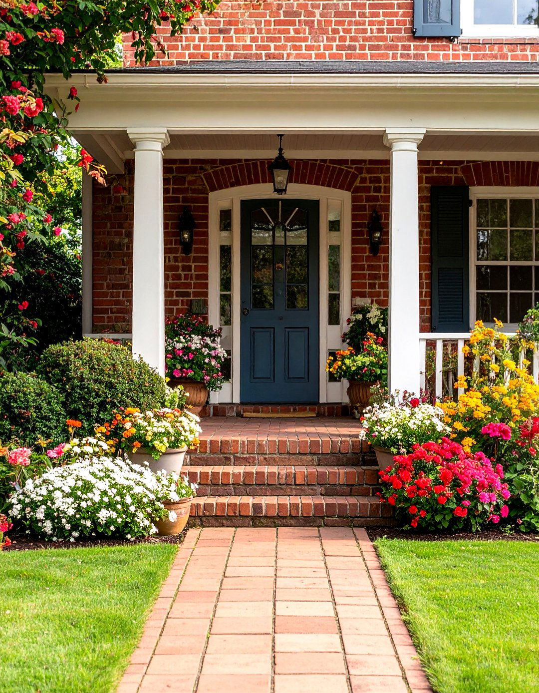 Cottage Style Brick Porch - 24 Brick Porch Ideas