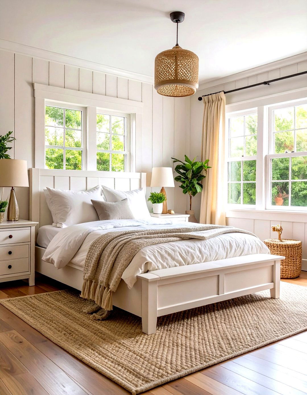 Cottage Style Built In Storage with Window Seat - 24 White and Cream Bedroom Ideas