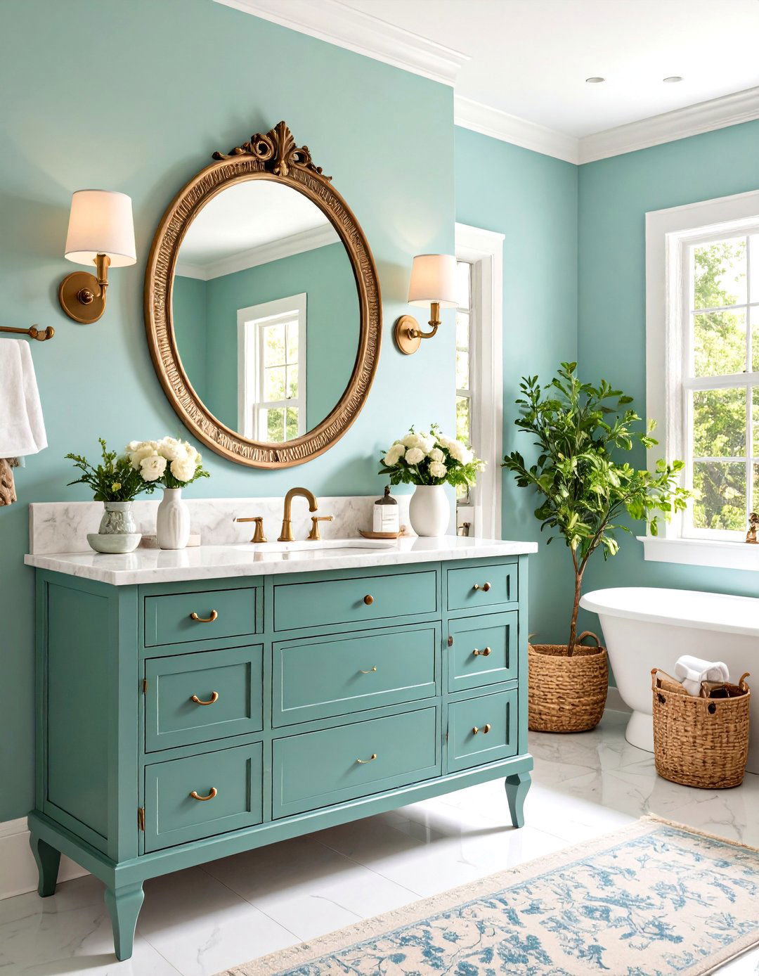 Cottage Vintage Vanity Showcase - 24 Cottage Bathroom Ideas