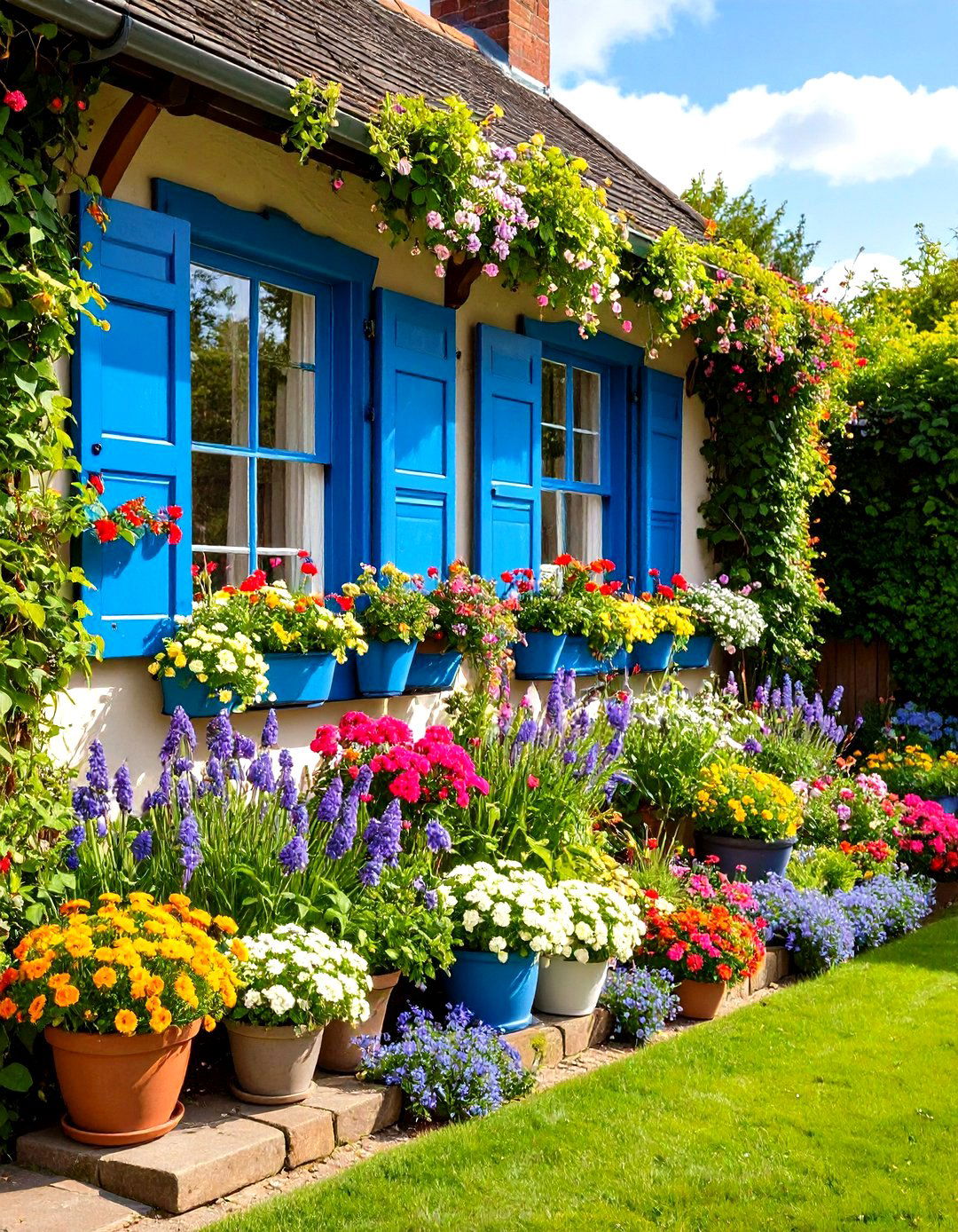 Cottage Window Box and Porch Garden - 24 Victorian Front Garden Ideas