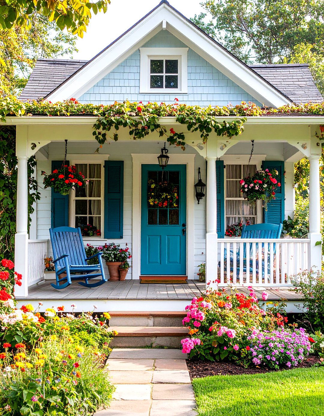 Cottage with Covered Front Porch - 24 Cottagecore House Exterior Ideas