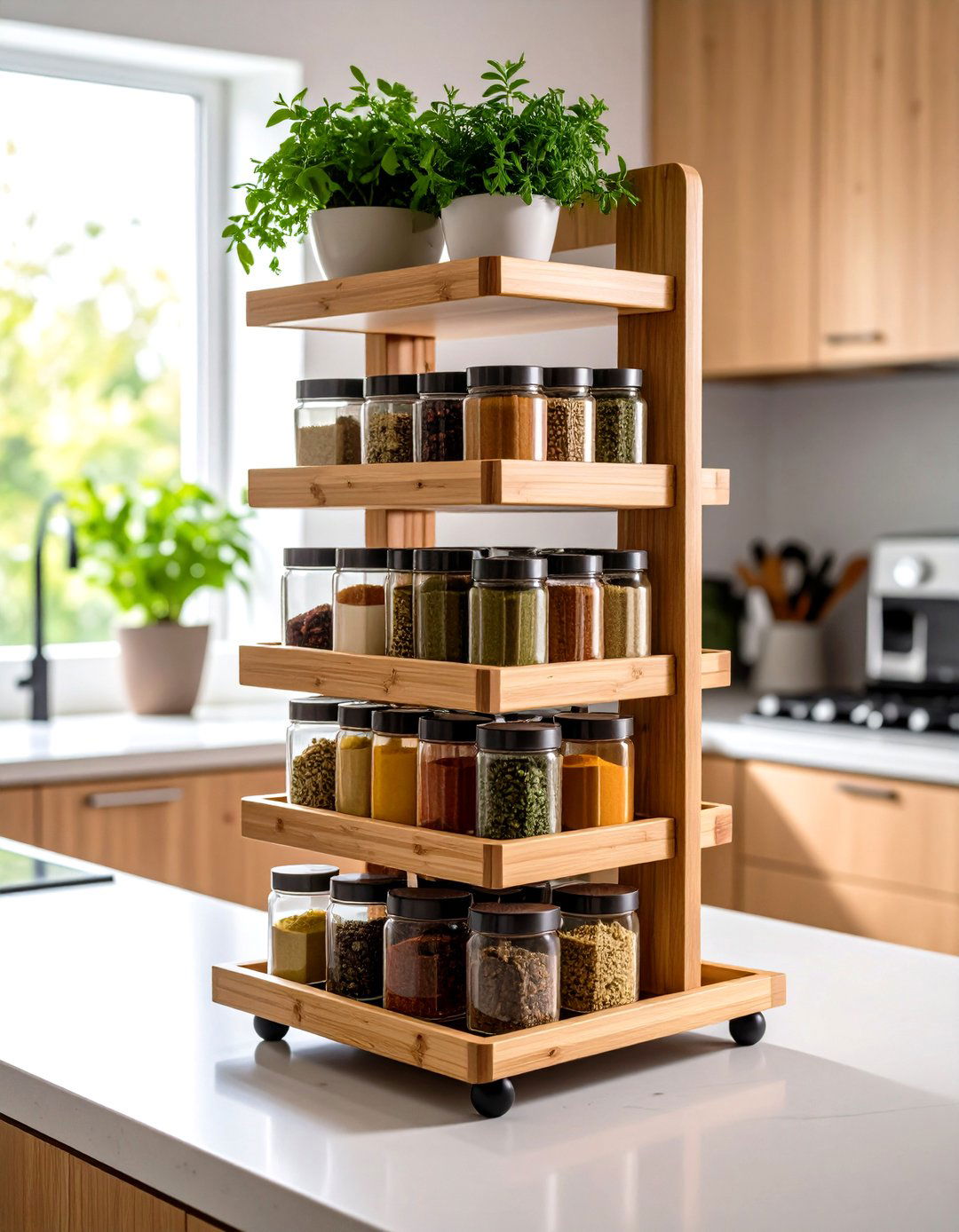 Countertop Tiered Spice Stands - 24 Spice Rack Ideas